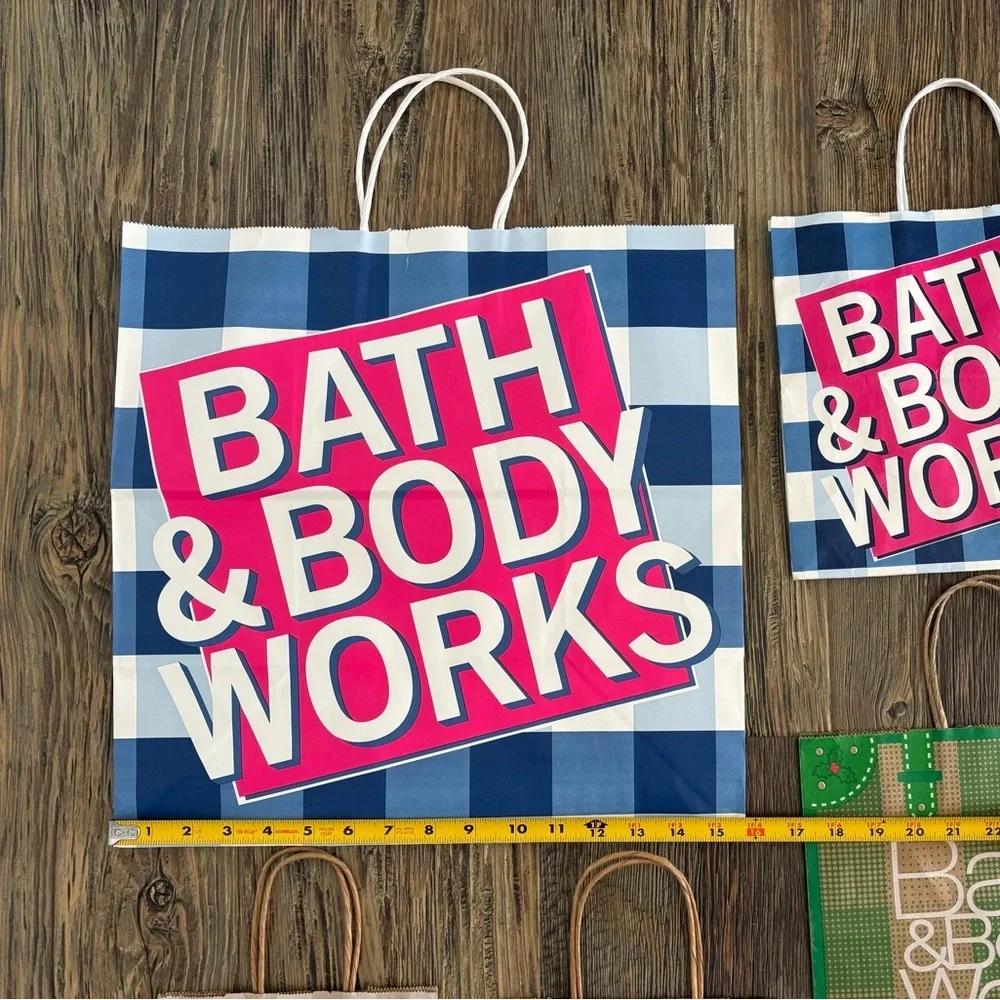 Lot of 5 Bath & Body Works Empty Paper Shopping Gift Favor Bags Various Sizes